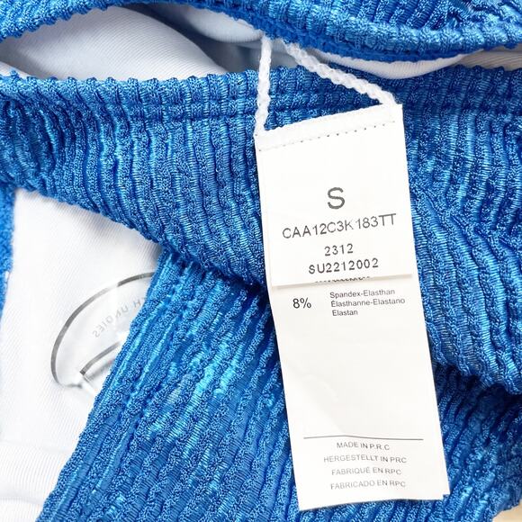 Cupshe Women's Cobalt Blue Ribbed Bralette and Bottoms Set Size Small - Picture 6 of 9